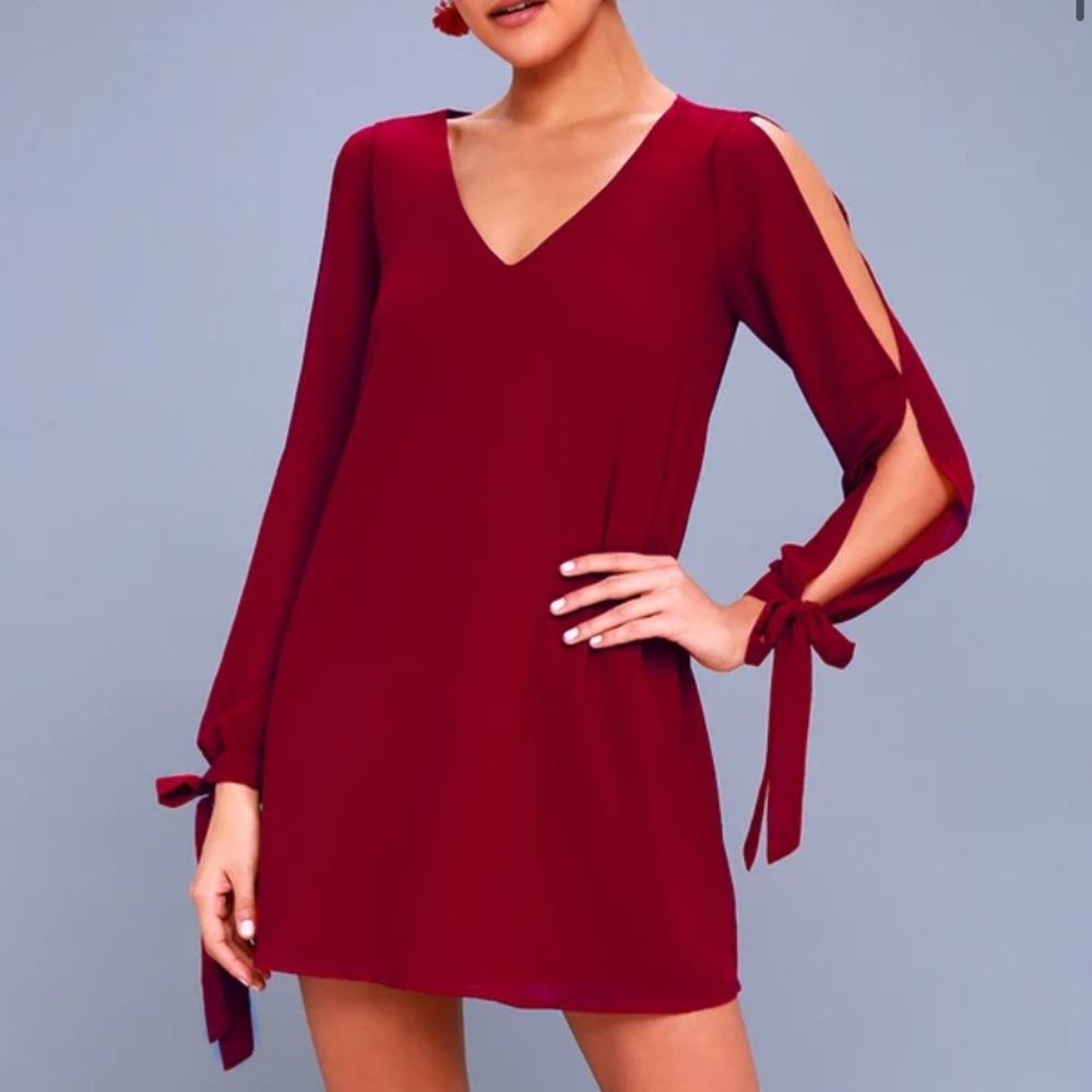 Wine colored shift dress